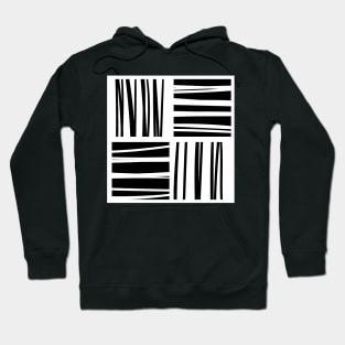 black and white bar code lines pattern Hoodie